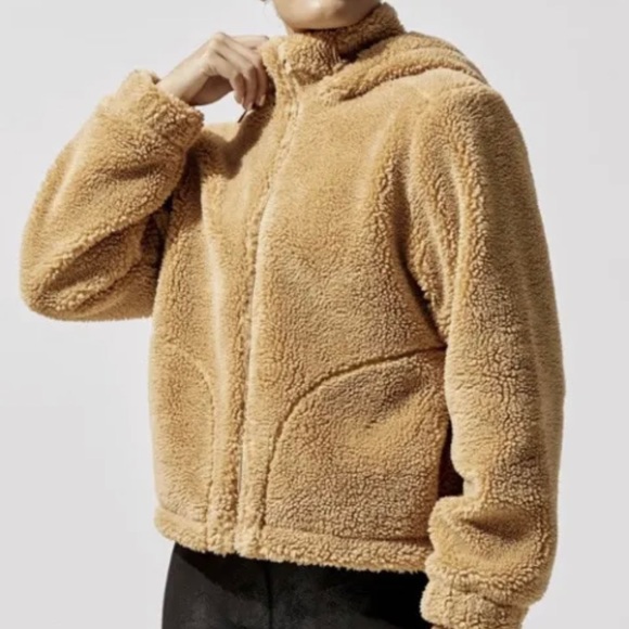 NWT Carbon38 Teddy Zip Up Jacket With Hood - M - Roots - Picture 2 of 5